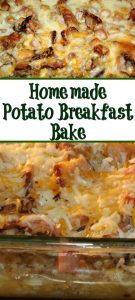 This easy Homemade Potato Breakfast Bake is the perfect filling breakfast! Homemade hashbrowns with a lot of meat, eggs, and cheese is perfect for it.
