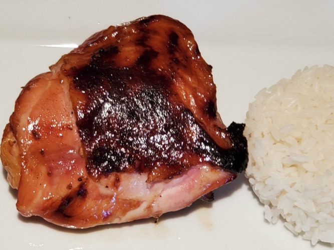 Coca Cola Chicken Thigh Served With White Rice