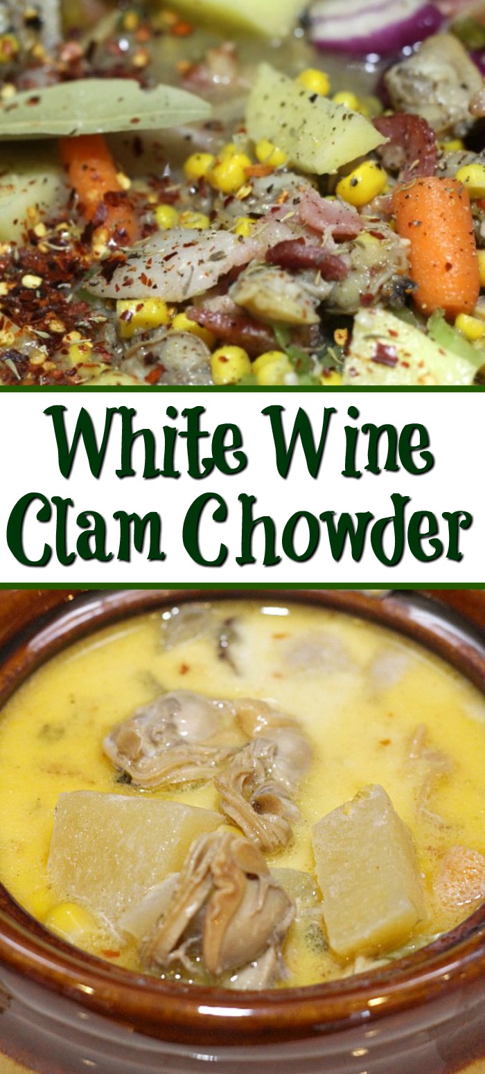 This White Wine Crock Pot Clam Chowder Recipe is the perfect recipe to make for a fall or winter day! Fill your home with the amazing aroma of clam chowder from the crock pot!