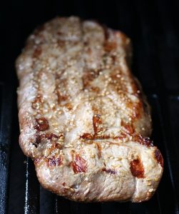 Grilled Pork Steak on Grill