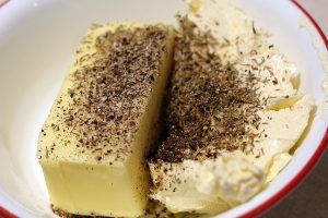Butter with seasonings in it before melting