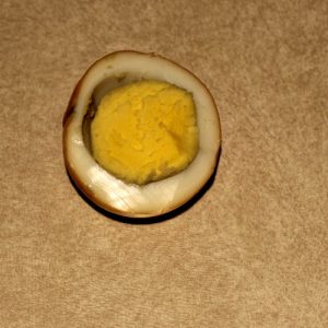 Sliced Open Hard Boiled Smoked Egg