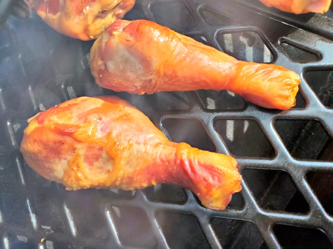 Coca Cola Chicken Legs smoking on pitboss grill