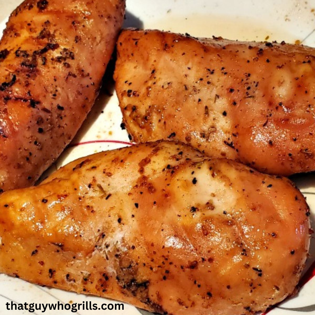 Smoked Chicken Breasts On Plate