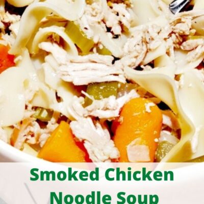 This Smoked Chicken Noodle Soup Recipe is the perfect way to make comfort food on your smoker! Use smoked chicken breast to bring even more flavor!