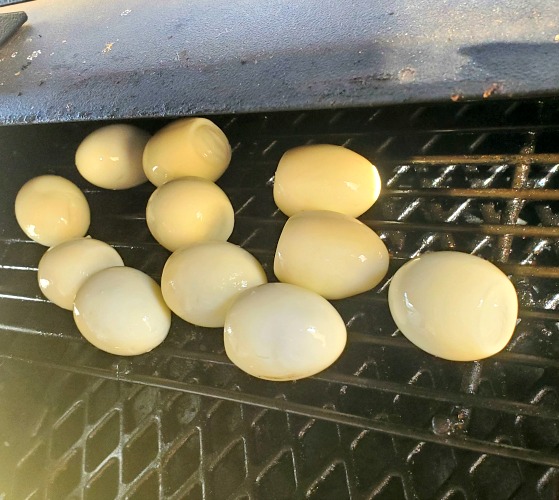Smoked Hard Boiled Eggs On Pitboss is so easy to make! Hardboil them on the stove and use your smoke setting to add the smokey flavor!