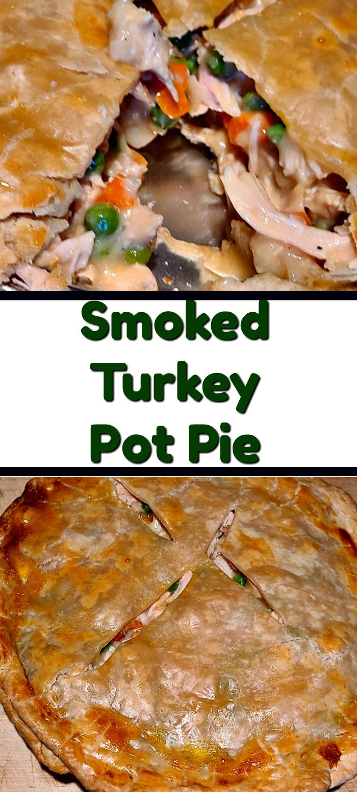 Smoked Turkey Pot Pie is the perfect comfort food to make on a pellet grill or in the oven. Smoke flavor is amazing on the crust and the turkey!