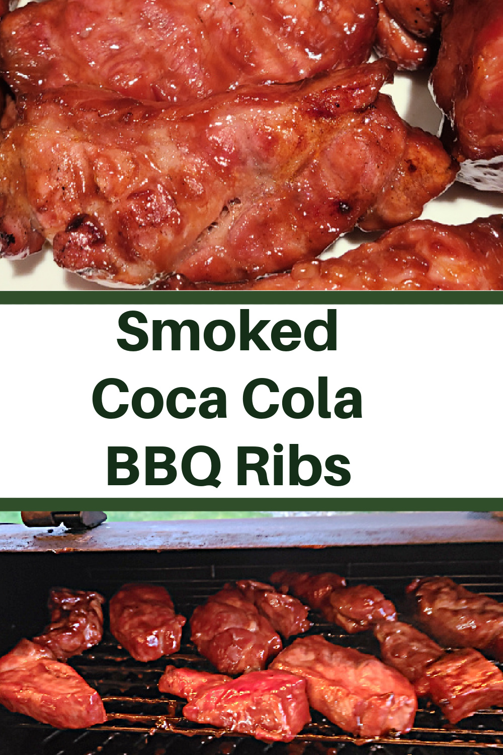 Easy Smoked Coca-Cola BBQ Ribs Recipe! Made With a Coca-Cola Brine and slow-smoked and slow-cooked, the flavor is amazing! Plus they are tender as well!  The brine with Coca-Cola in it works to soften the meat and the flavor is absorbed into it as well. Mix up a Coca-Cola BBQ Sauce to finish the ribs in and allow the sauce to thicken and caramelize.