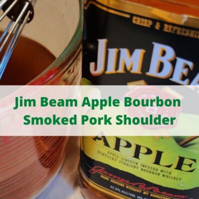 This Jim Beam Apple Bourbon Smoked Pork Shoulder is perfect to smoke a roast to make into shredded pork! Injection and rub make tender meat! Use a metal injector for easy injection to the pork shoulder. Smoke low and slow, this is perfect to make on Pit Boss Smoker or any pellet smoker!