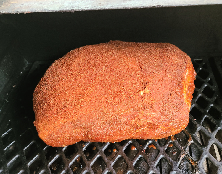 Jim Beam Apple Bourbon Smoked Pork Shoulder on pitboss pellet grill 