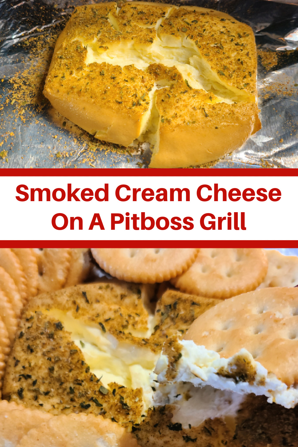 How To Make Smoked Cream Cheese on the Pit Boss! This is such an easy way to make a dip or add flavor to another recipe as well! You can use a variety of spices to change the flavor. This can be eaten as is, on bagels, with crackers, or mixed into chowders or other dips.