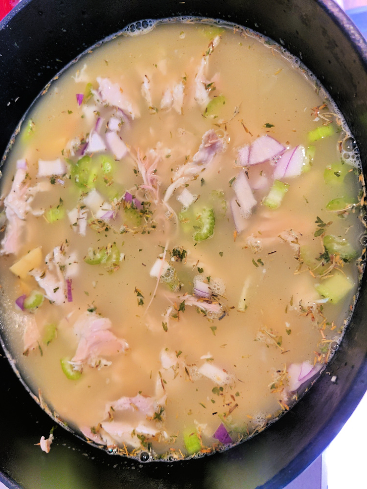 This Smoked Turkey Dumpling soup is the perfect way to use up leftover turkey from Thanksgiving! Make this on the pellet grill or in the oven! This soup is full of tasty vegetables and spices! So easy to make especially using store canned biscuits to take out a lot of prep work! 