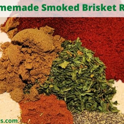 This Homemade Smoked Brisket Rub is perfect to make for your brisket! Uses spices from your pantry to make this amazing rub! Allowing the brisket to set overnight while rubbed allows for flavor and the meat to be tenderized more. Smoke low and sow on a pellet grill! Plus pair this rub up with a Snake River Farm Brisket for an amazing dinner!