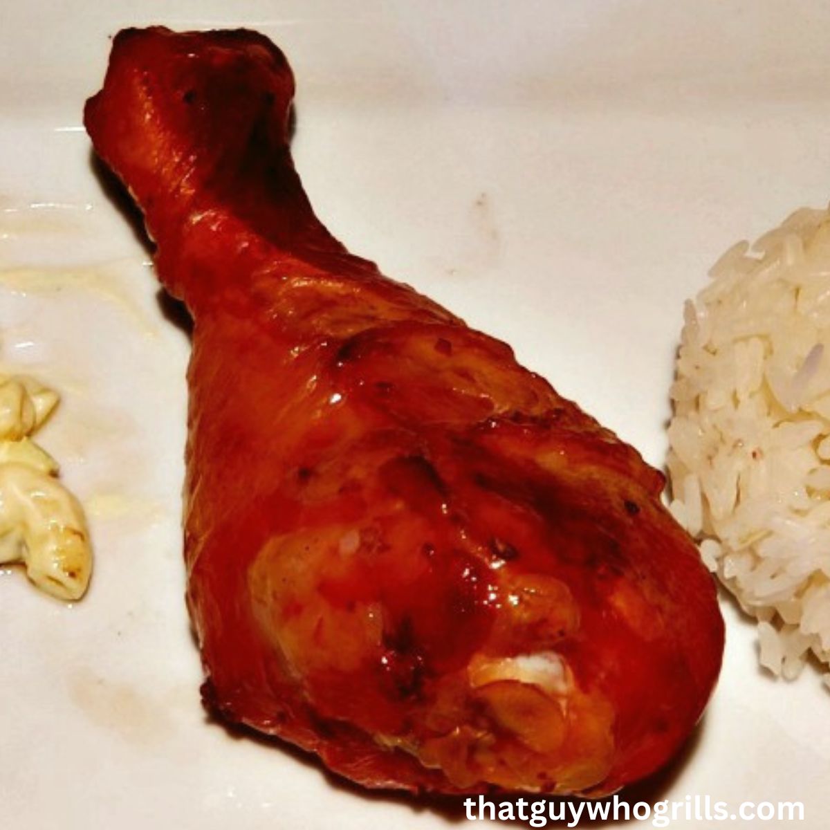 Coca Cola Chicken Leg Served with pasta salad and white rice