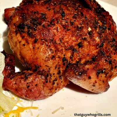 Sweet and Spicy Cornish Game Hen Served on a plate
