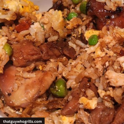 Teriyaki Chicken Fried Rice On The Blackstone Griddle served in a bowl