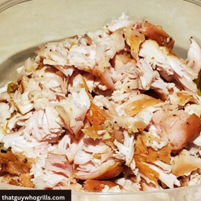 Shredded Smoked Chicken Breasts in a Container